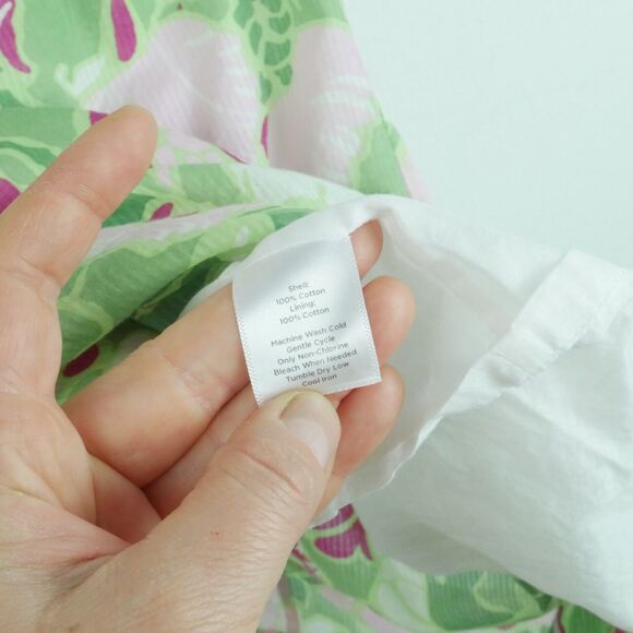 Talbots 20 W Blouse Floral Ruffle Sleeveless Spring Country Club Resort Green - Picture 6 of 7